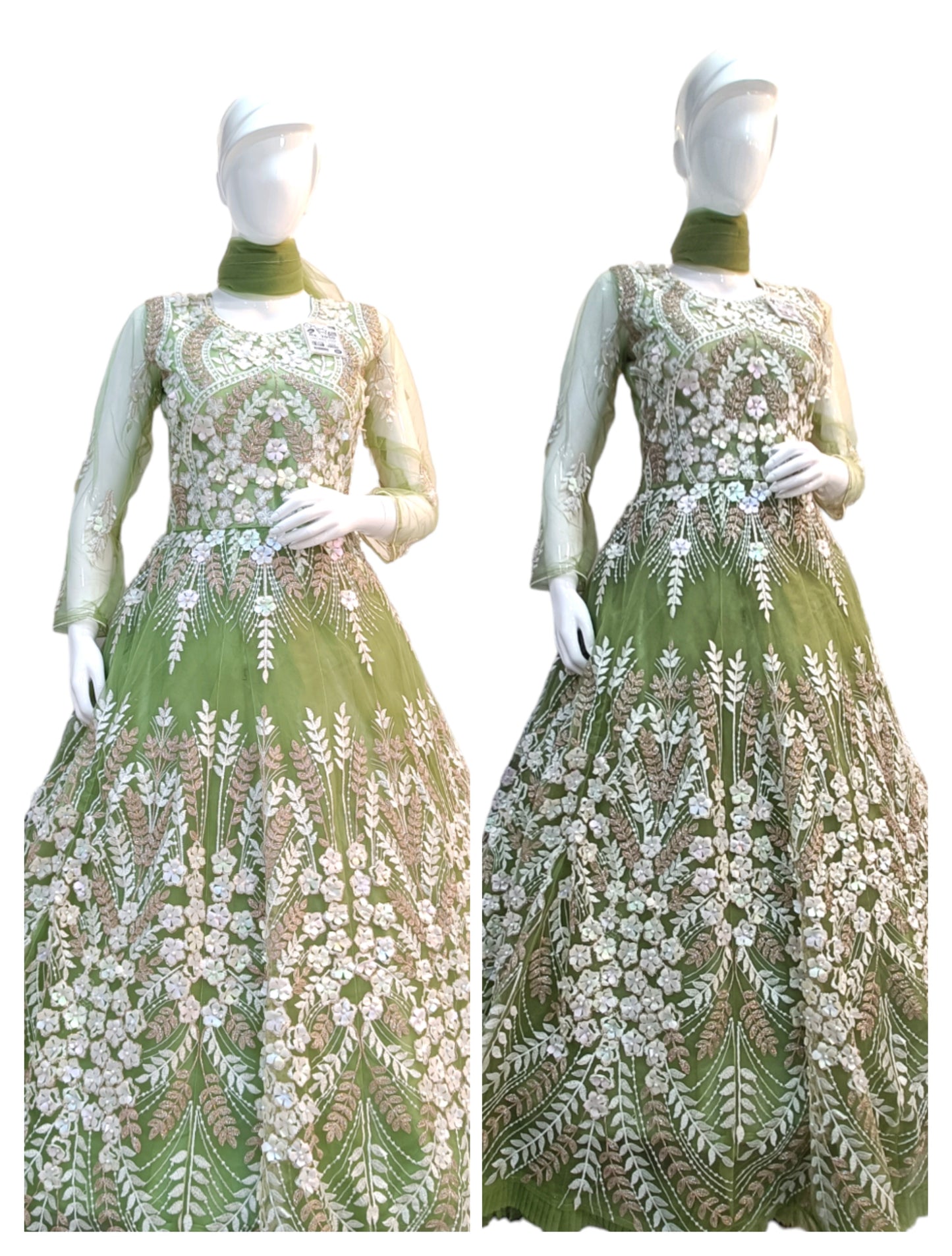 Green Color Women Ethnic Party Wear Gown By Tanu Shop India